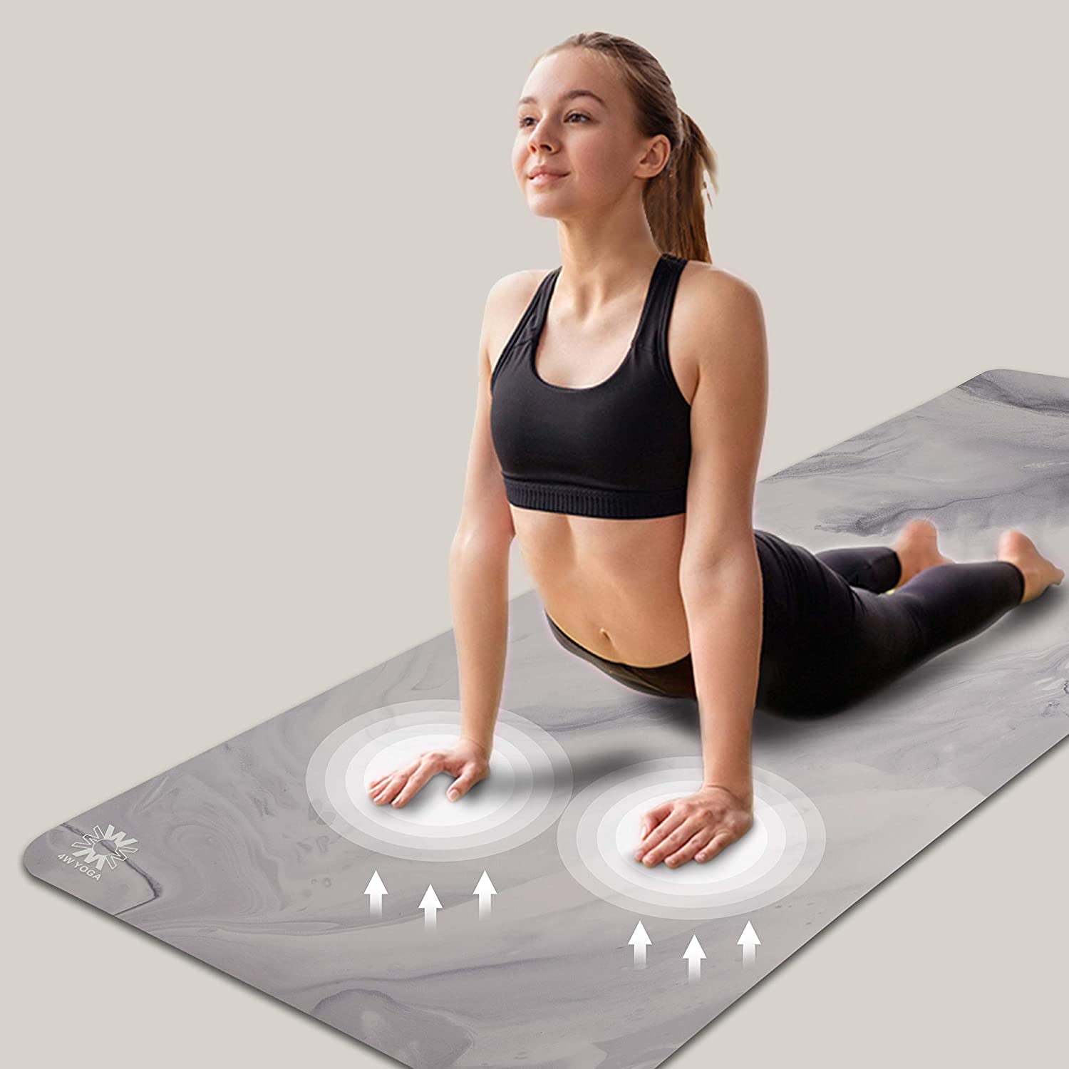 Printed Yoga Mat Non Slip Eco Friendly 72 X 27 Inch,Thick 1/4Inch Fitness Exercise Mat for Pilates,Gym Home or Workout Mat with Carrying Strap 6Mm