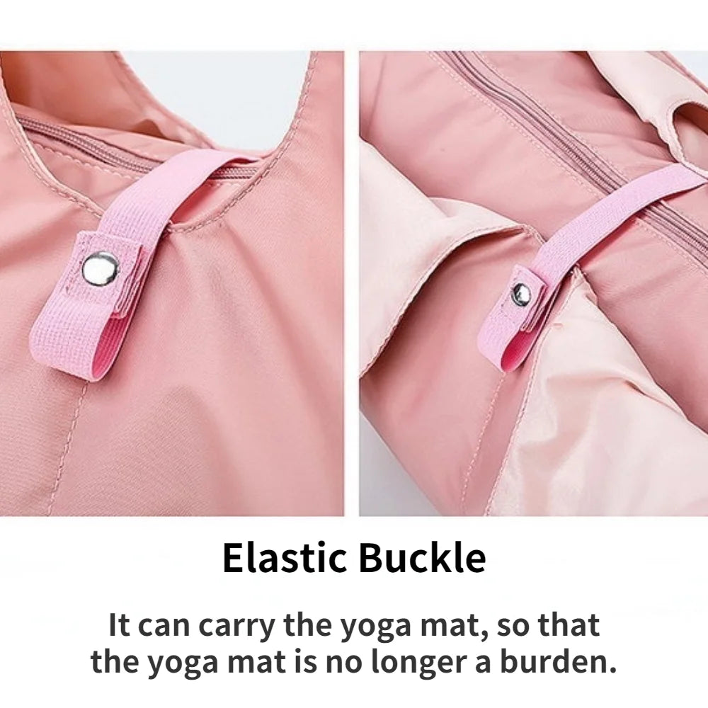 Yoga Bag Large Gym Bag for Women, Sports Bag with Shoe Compartment, Lightweight Waterproof Duffel Bag, Multi-Functional Travel Bag, Pink