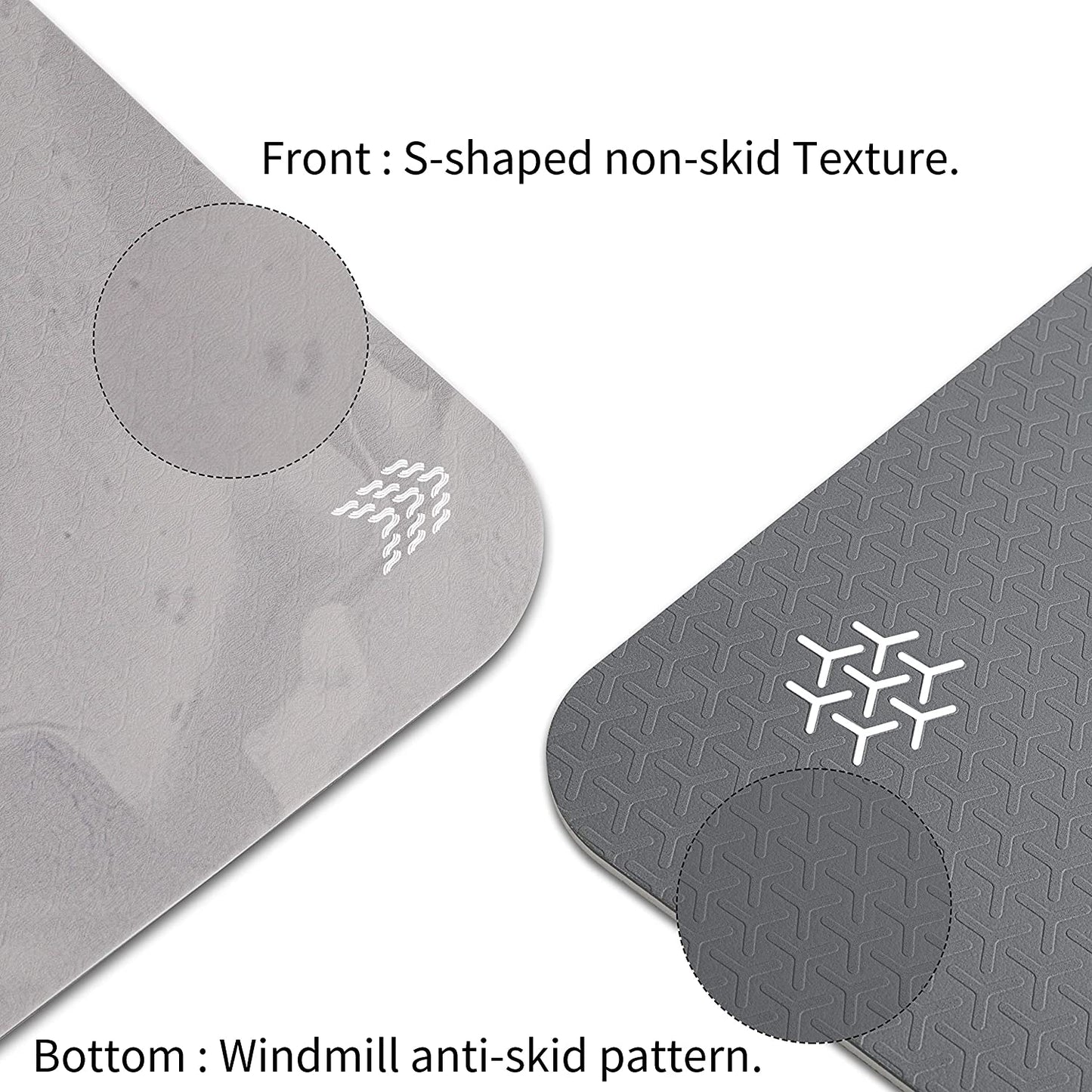 Printed Yoga Mat Non Slip Eco Friendly 72 X 27 Inch,Thick 1/4Inch Fitness Exercise Mat for Pilates,Gym Home or Workout Mat with Carrying Strap 6Mm