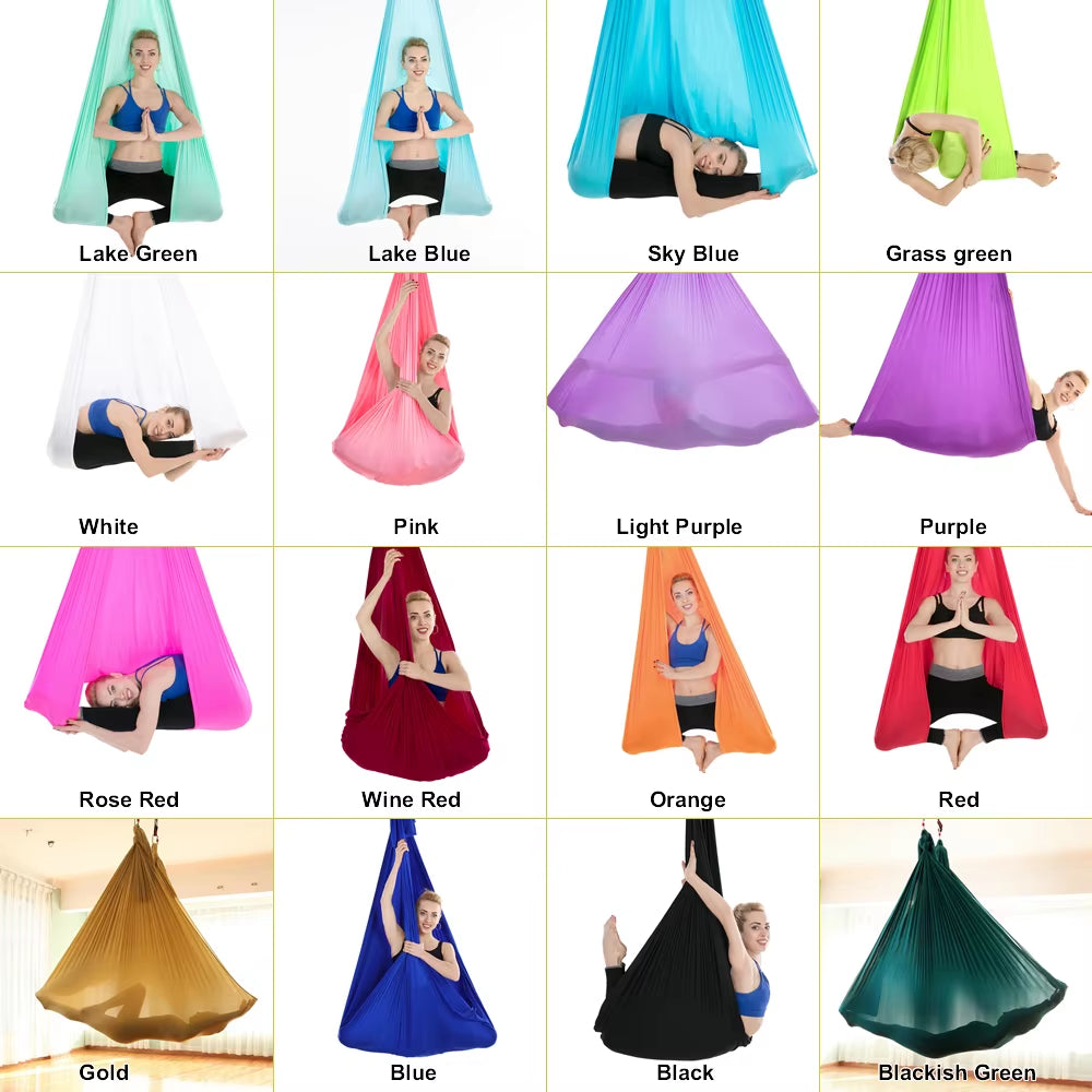 20 Color Aerial Yoga Hammock 4/5/6/7*2.8M Yoga Flying Swing for Anti-Gravity Yoga Inversions Yoga Sling