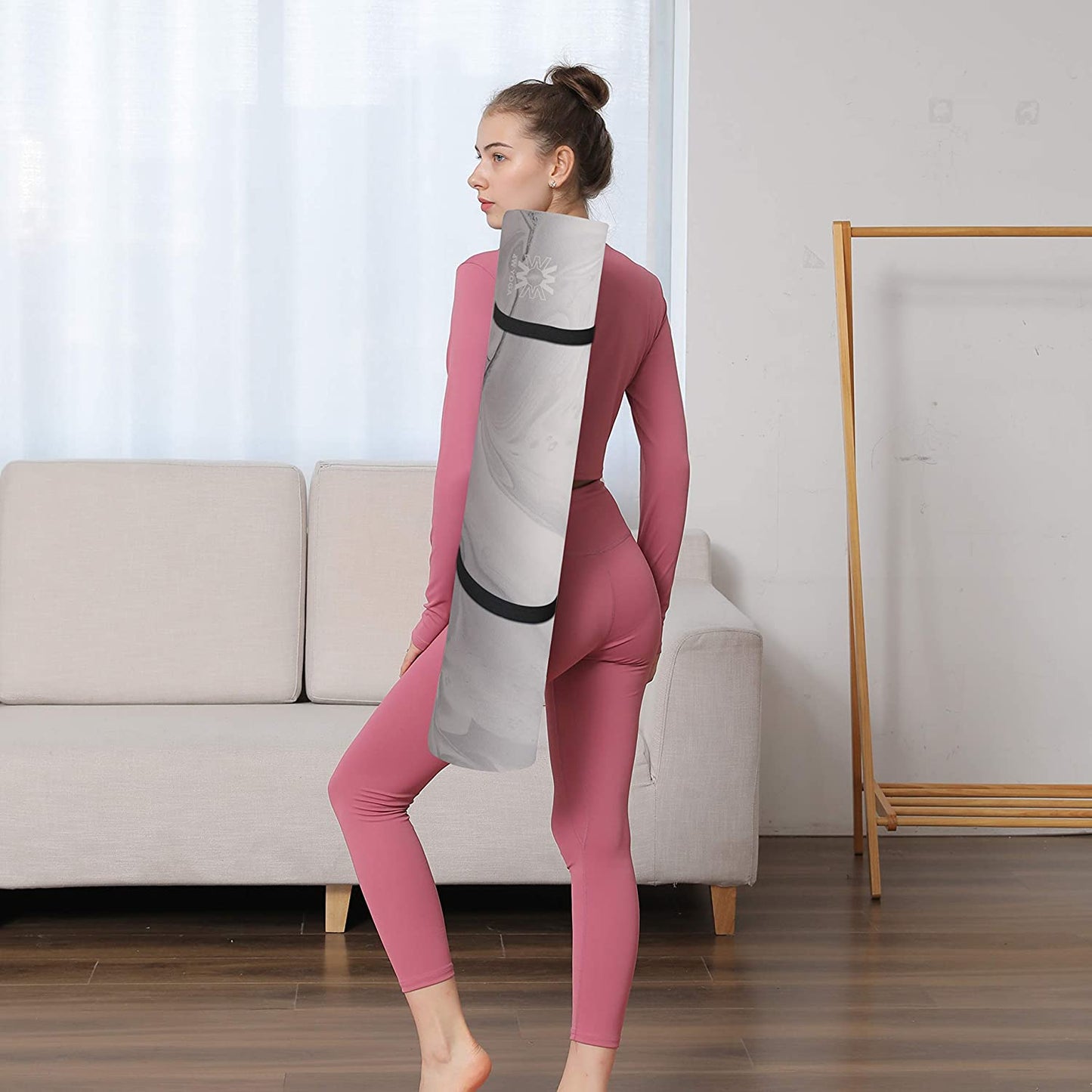 Printed Yoga Mat Non Slip Eco Friendly 72 X 27 Inch,Thick 1/4Inch Fitness Exercise Mat for Pilates,Gym Home or Workout Mat with Carrying Strap 6Mm